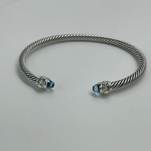 David Yurman Renaissance Blue Topaz Bracelet with 18K Yellow Gold - Picture 9 of 15